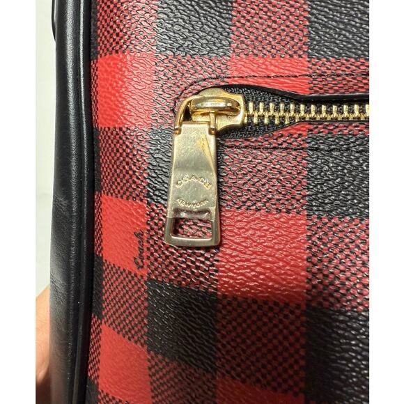 Coach Chaise Crossbody – Red Buffalo Check Plaid | Holiday Handbag - Picture 4 of 8